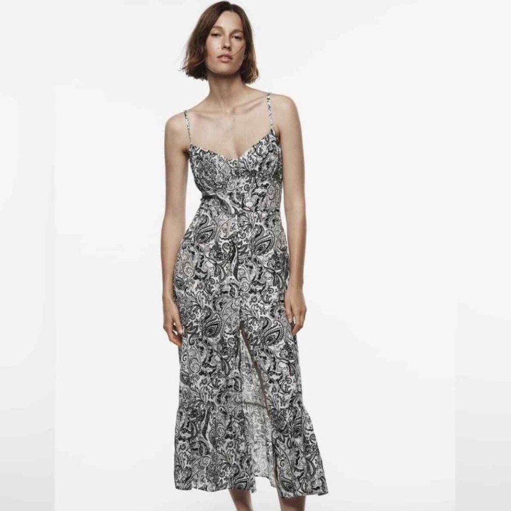 Zara Rustic Button Up Midi Dress